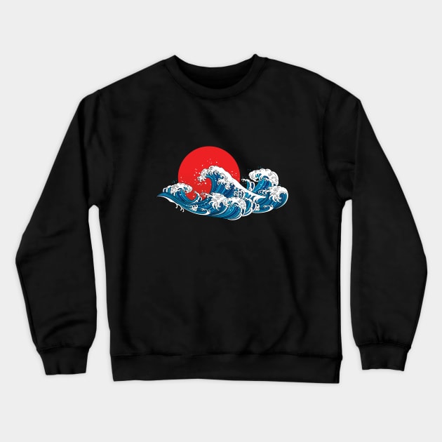 Big Wave Japan Crewneck Sweatshirt by info@dopositive.co.uk